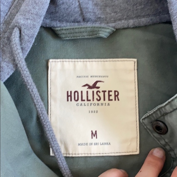 Green and gray Hollister zip up jacket - Picture 2 of 3
